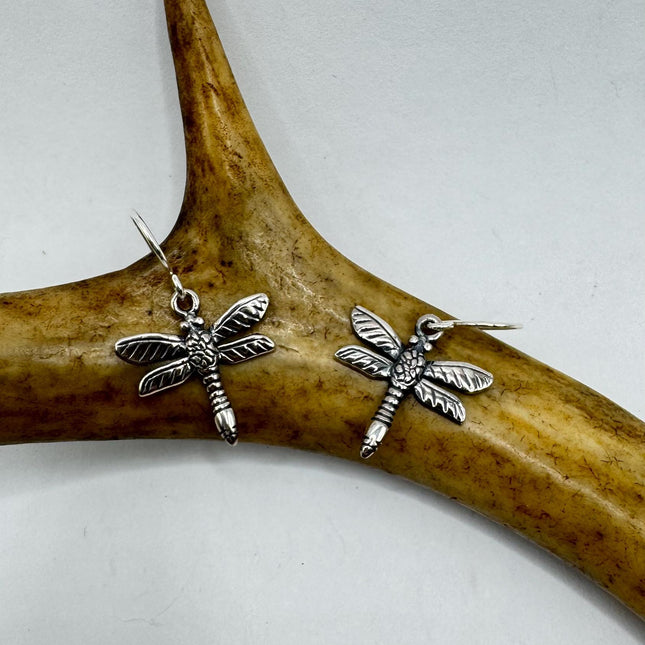 Vintage Dragonfly dangle Earrings 925 Sterling Silver