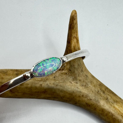 Vintage Fire Opal Gemstone Cuff Bracelet