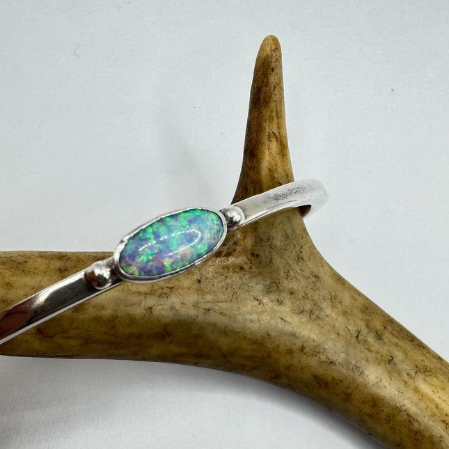 Vintage Fire Opal Gemstone Cuff Bracelet