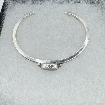 Vintage Fire Opal Gemstone Cuff Bracelet