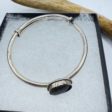 Vintage Fire Labradorite Gemstone Cuff Bracelet