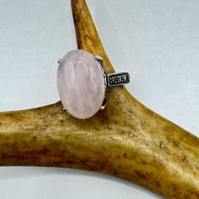 Vintage Pink 925 Sterling Silver Boho Ring