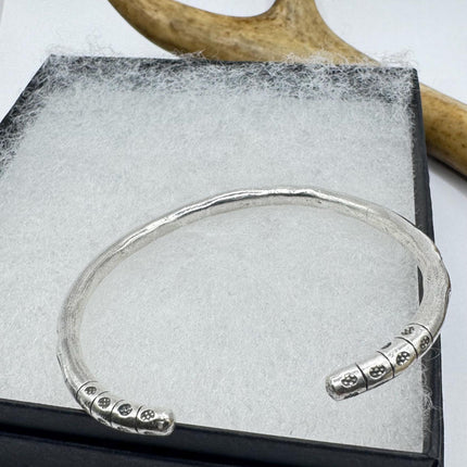 Vintage silver Bangle Cuff Bracelet