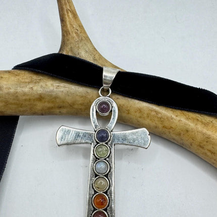 Vintage Chakra Stone Ankh