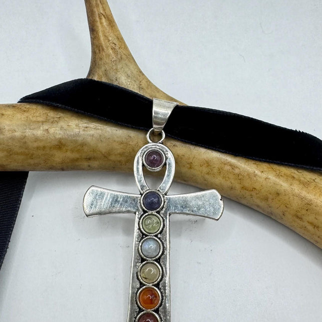 Vintage Chakra Stone Ankh