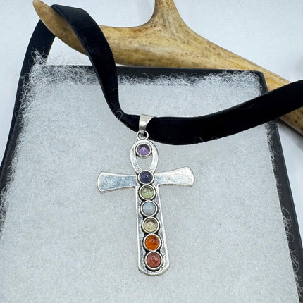 Vintage Chakra Stone Ankh