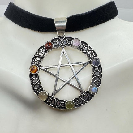 Vintage Chakra Stone Pentagram Star
