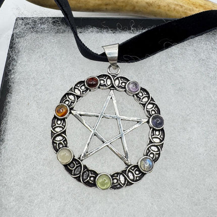 Vintage Chakra Stone Pentagram Star