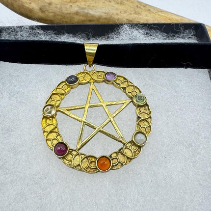 Vintage Chakra Stone Pentagram Star