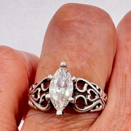 Vintage Cubic Zirconia Clear Crystal Diamond Cocktail