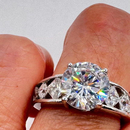 Vintage Cubic Zirconia Clear Crystal Diamond Cocktail