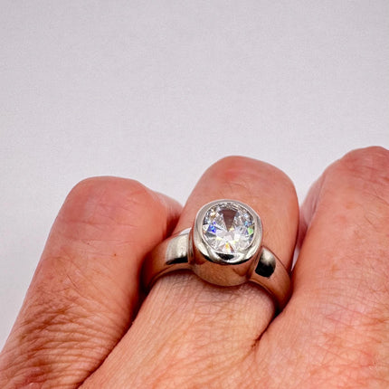Vintage Cubic Zirconia Clear Crystal Diamond Cocktail