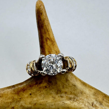Vintage Cubic Zirconia Clear Crystal Diamond Cocktail