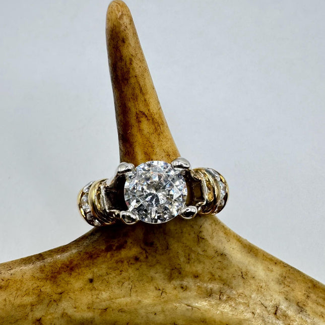 Vintage Cubic Zirconia Clear Crystal Diamond Cocktail