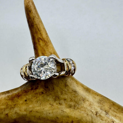 Vintage Cubic Zirconia Clear Crystal Diamond Cocktail