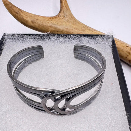 Vintage silver Bangle Cuff Bracelet