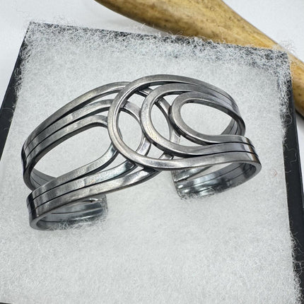 Vintage silver Bangle Cuff Bracelet