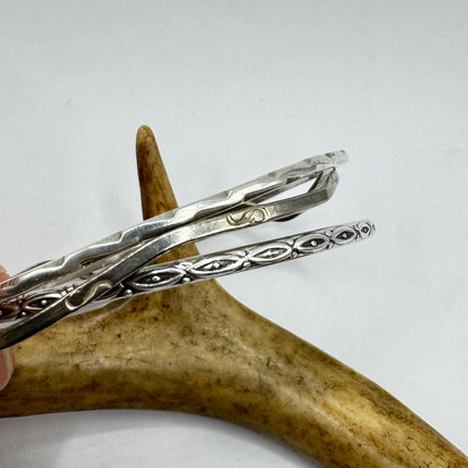 Vintage silver Bangle Cuff BraceletSet of 3