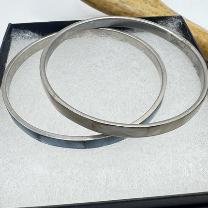 Vintage silver Bangle Cuff Bracelet Set of 2 African 925 from Elijah collection