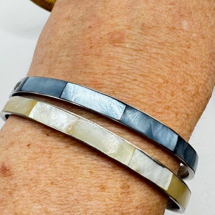 Vintage silver Bangle Cuff Bracelet Set of 2 African 925 from Elijah collection