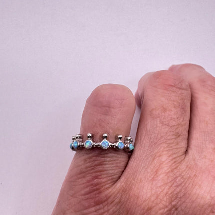 Vintage Fire Opal Tiny Stacking Promise Ring - 925 Sterling Silver Band Minimalist Jewelry for Prom Wedding or Everyday Ring