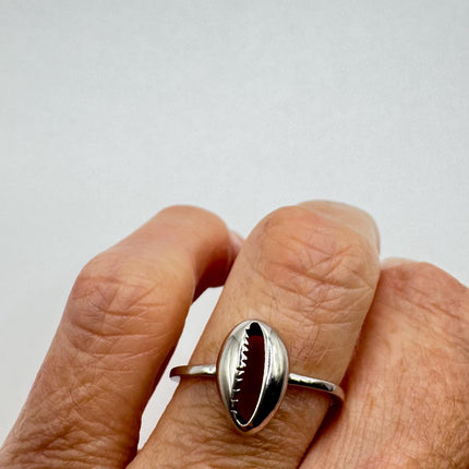 Vintage Silver African Cowry Shell Ring | 925 Sterling Silver - Unique Treasure