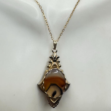 Vintage Red Carnelian Agate Gold Filled Necklace - Lucky Everyday Minimal