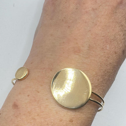 Vintage Modern Gold Bracelet 9k Gold Filled | Unique Gift Statement Bangle Bracelet
