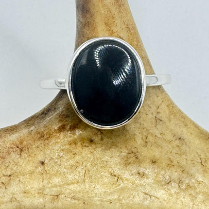 Vintage Black Onyx Cocktail Ring 925 Sterling Silver Band Deco Antique Cocktail Statement ring