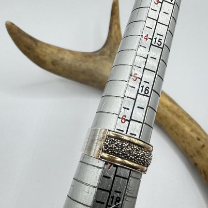 Vintage Silver 14K Gold Boho Cocktail Ring 925 Sterling Antique Wedding Engagement Band | Elijah collection