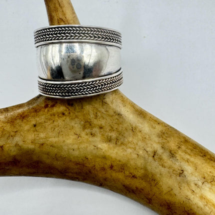 Vintage Silver Boho Cocktail Ring 925 Sterling Antique Wedding Engagement Band | Elijah collection