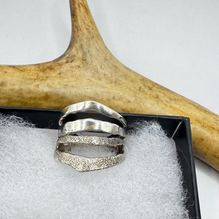 Vintage Silver Boho Cocktail Ring 925 Sterling Antique Wedding Engagement Band | Elijah collection