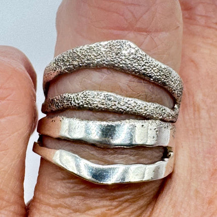 Vintage Silver Boho Cocktail Ring 925 Sterling Antique Wedding Engagement Band | Elijah collection