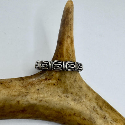 Vintage Silver Boho Cocktail Ring 925 Sterling Antique Wedding Engagement Band | Elijah collection