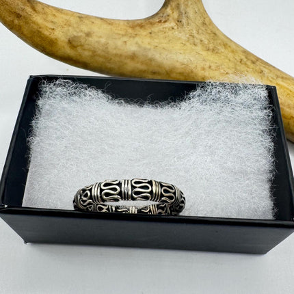Vintage Silver Boho Cocktail Ring 925 Sterling Antique Wedding Engagement Band | Elijah collection
