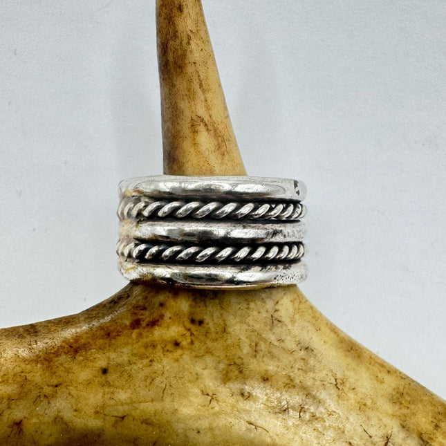Vintage Silver Boho Cocktail Ring 925 Sterling Antique Wedding Engagement Band | Elijah collection