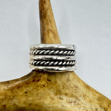Vintage Silver Boho Cocktail Ring 925 Sterling Antique Wedding Engagement Band | Elijah collection