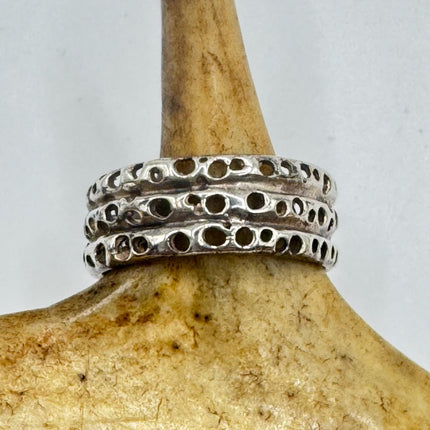 Vintage Silver Boho Cocktail Ring 925 Sterling Antique Wedding Engagement Band | Elijah collection