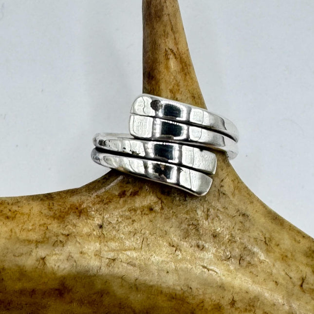 Vintage Silver Boho Cocktail Ring 925 Sterling Antique Wedding Engagement Band | Elijah collection