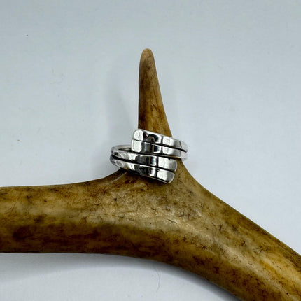 Vintage Silver Boho Cocktail Ring 925 Sterling Antique Wedding Engagement Band | Elijah collection