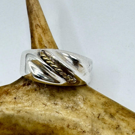 Vintage Silver Boho Cocktail Ring 925 Sterling Antique Wedding Engagement Band | Elijah collection