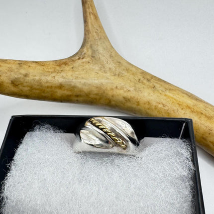 Vintage Silver Boho Cocktail Ring 925 Sterling Antique Wedding Engagement Band | Elijah collection