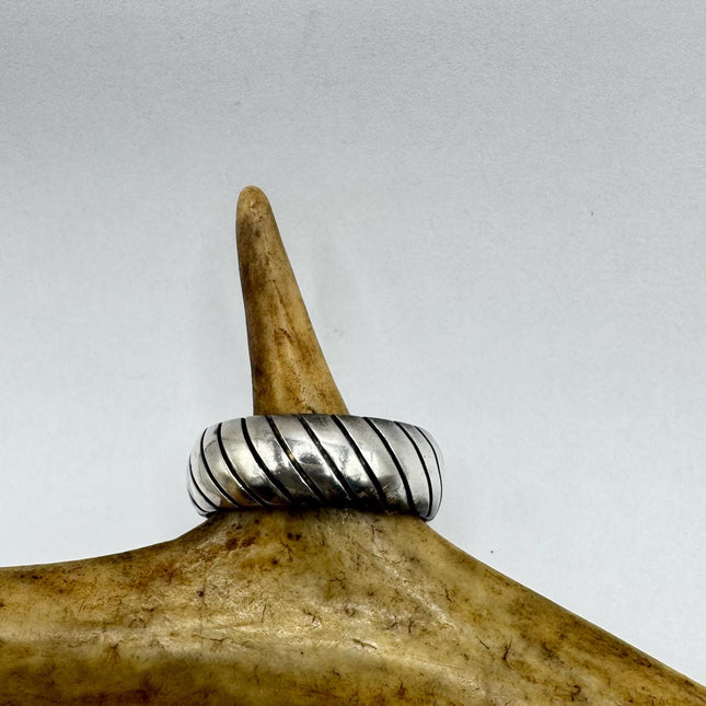 Vintage Silver Boho Cocktail Ring 925 Sterling Antique Wedding Engagement Band | Elijah collection