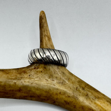 Vintage Silver Boho Cocktail Ring 925 Sterling Antique Wedding Engagement Band | Elijah collection