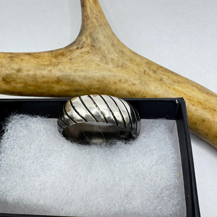 Vintage Silver Boho Cocktail Ring 925 Sterling Antique Wedding Engagement Band | Elijah collection