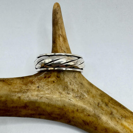 Vintage Silver Boho Cocktail Ring 925 Sterling Antique Wedding Engagement Band | Elijah collection