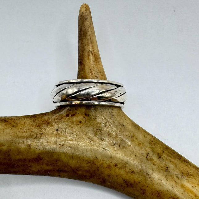 Vintage Silver Boho Cocktail Ring 925 Sterling Antique Wedding Engagement Band | Elijah collection