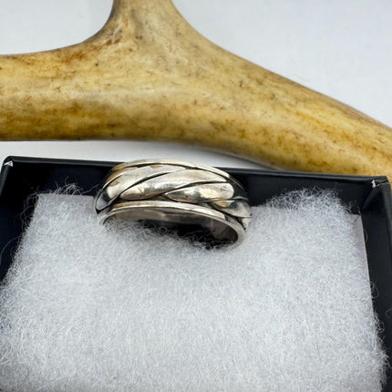 Vintage Silver Boho Cocktail Ring 925 Sterling Antique Wedding Engagement Band | Elijah collection