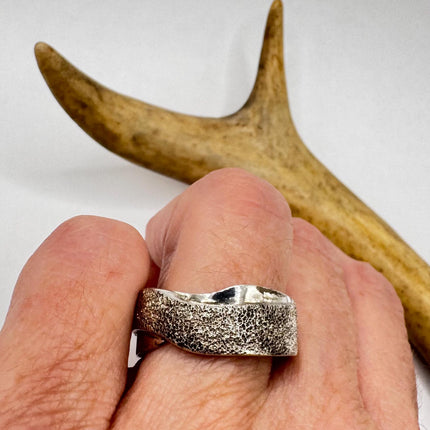 Vintage Silver Boho Cocktail Ring 925 Sterling Antique Wedding Engagement Band | Elijah collection