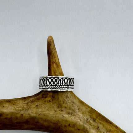 Vintage Silver Boho Cocktail Ring 925 Sterling Antique Wedding Engagement Band | Elijah collection